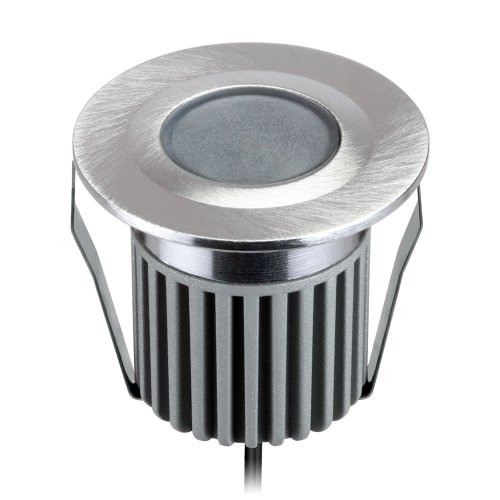 ledscom.de Apparecchio LED da incasso BODES per esterni, IP67, alluminio, rotondo, Ø 50mm, bianco caldo