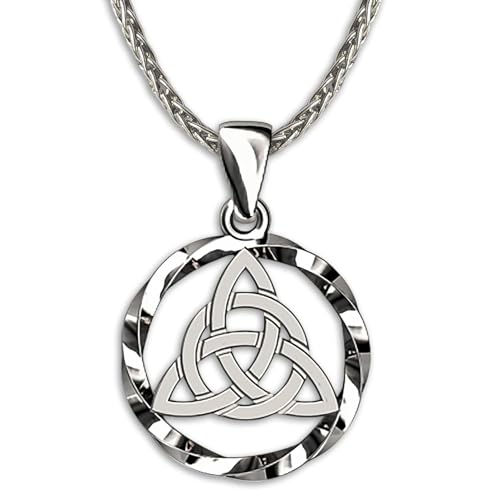 925 Sterling Silver Celtic Knot Necklace - Triquetra Trinity Knot Pendant | Silver 20 Chain - Protection Love Amulet - Irish Pagan Wiccan Jewelry for Women Men - Handmade product thumbnail 9