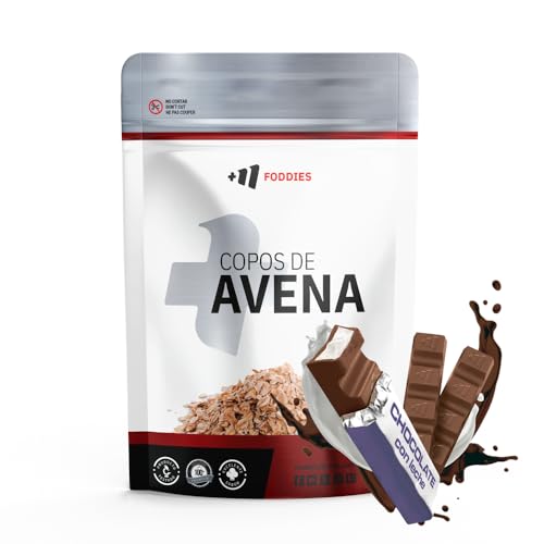 MASmusculo - Copos de Avena 800g - Alto contenido en Proteína y Fibra - Sin Azúcares Anañadidos - 100% Avena de Sabores - Desayuno y Snack Saludable - Sabor Chocolate con Leche