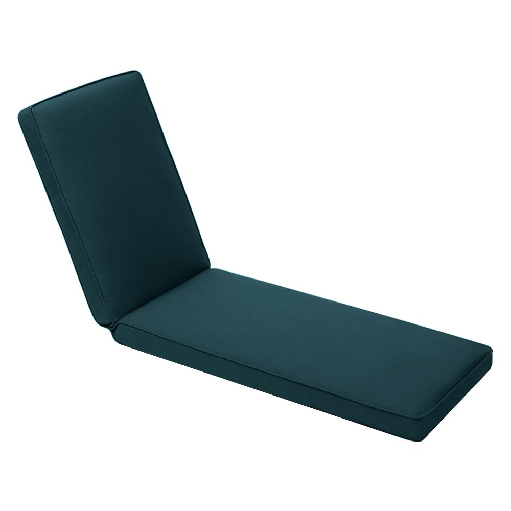 EXZFW Sun Lounger Cushion Waterproof,Garden Recliner Chair Cushion,Comfortable Sunbed Cushions,Sun Lounger Cushion Pad Replacement Garden In/Outdoor Recliner Chair Seat Pads,Green 34,193x56x3cm