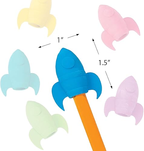 Miniatura 2 de Fun Express Rocket Ship - Gomas de borrar con parte superior de lápiz, papelería, suministros para la escuela bíblica de vacaciones de VBS, 12 piezas
