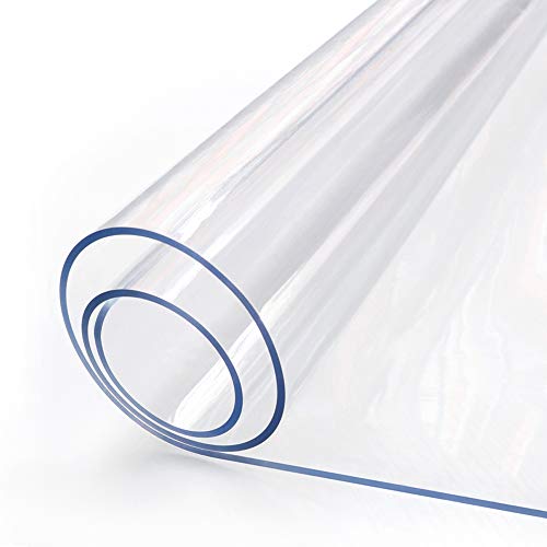 Clear Table Protector 1.5mm Thick Rectangular Clear Desk Pad Mat Plastic Table Cover PVC Non-Slip Table Protector For Dining Room Table Office (Transparency 60 * 120cm)