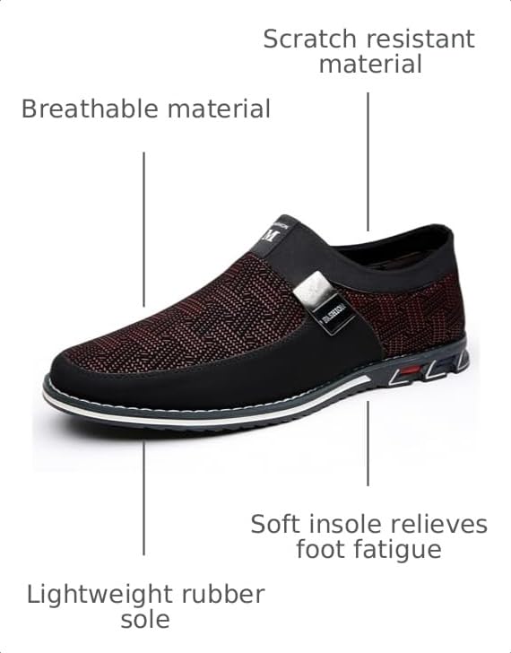 Image of Veslesth Men Casual Shoes Sneakers Loafers Comfort Walking Shoes Fashion Driving Shoes Luxury Leather Shoes for Male Business Work Office Dress Outdoor