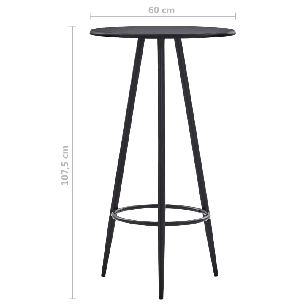 vidaXL Mesa Alta de Cocina MDF Hogar Jardín Salón Bar Comedor Bricolaje Decoración Diseño Estilo Mobiliario Muebles Bufete Tablero 60x107,5 cm Negro