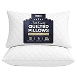 Rohi Microfibre Quilted Bed Pillows Pack of 2 | Down Alternative Hotel Quality Pillows | Anti-Allergy & Breathable | 45 × 66 cm
