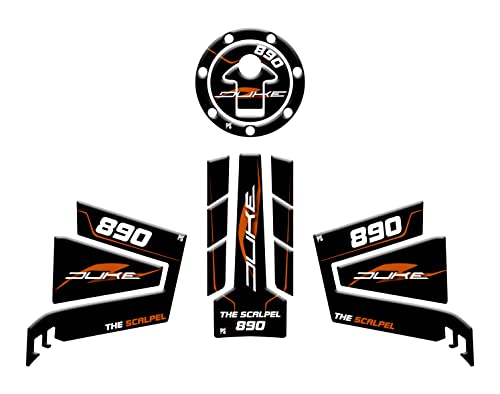 Autocollants effet 3D KTM DUKE 890 protection réservoir résine