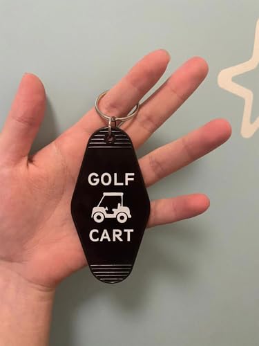 Image of 2pcs Golf Cart Keychain Plastic Retro Motel Golf Cart Key Chain for Women Men