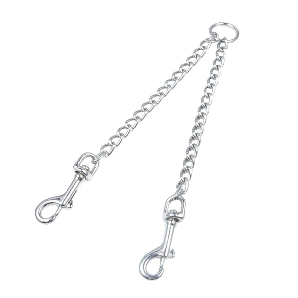 Hundeleine, Doppelte Hundeleine, Starke aus Eisenkette, for Laufen und Gehen, Haustierleine, Leine for 2 Hunde, S(S)