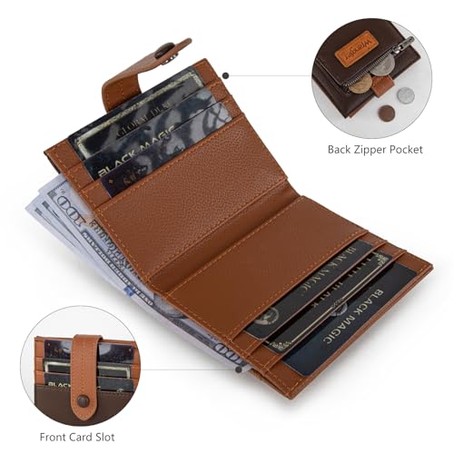 Image of Montana West X Wrangler Women's Wallet Small Minimalist RFID Blocking Credit Card Holder Thin Bifold Wallet with Zipper Coin Pocket