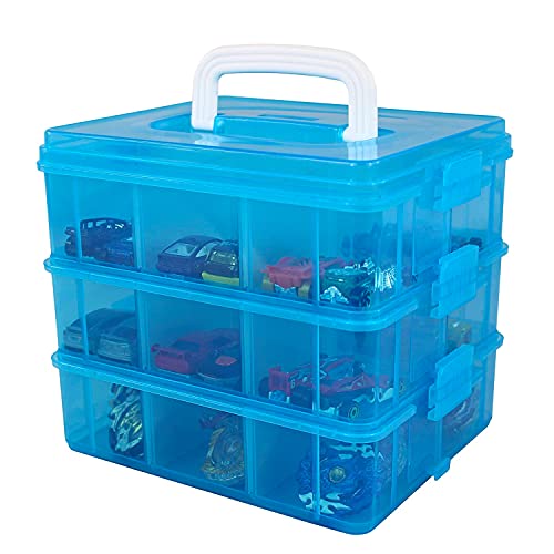 Bins & Things Stackable Toys Organizer Storage Case Compatible with BeyBlade, Hot Wheels, Lego Dimentions or Mini Toy Action Figures - Portable Adjustable Box w/Carrying Handle Bins & Things Stackable Toys Organizer Storage Case Compatible with BeyBlade, Hot Wheels, Lego Dimentions or Mini Toy Action Figures - Portable Adjustable Box w/Carrying Handle