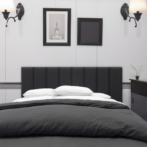 Cabeceira Cama Box Solteiro 5 Módulos Estofada Modular, 60x20 cm. (Preto)