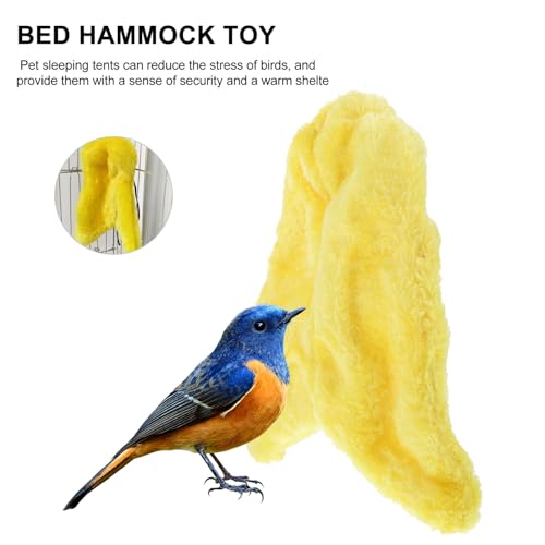 Image of FOMIYES 1pc Cozy Fleece Bird Blanket for Parrots Warm Snuggle Hut Bed Hammock Toy Easy to Install Removable and Convenient for Cage for Parakeets Cockatiels and Lovebirds Lemon