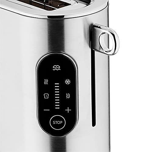 WMF Lumero Toaster 2 Scheiben, Langschlitz mit Brötchenaufsatz, XXL, Einseitiges Toasten, 1-Scheiben-Taste, 10 Bräunungsstufen, Toaster edelstahl matt