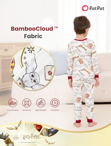 Harry Potter Schlafanzug Mädchen Junden Kinder Hogwarts Hedwig Owl Langarm Winter Pyjama Sets, Gryffindor Weihnachten Zweiteiliger Nachtwäsche 2-10 J. 90 98 104 110 116 122 128 134 140 146 152 158