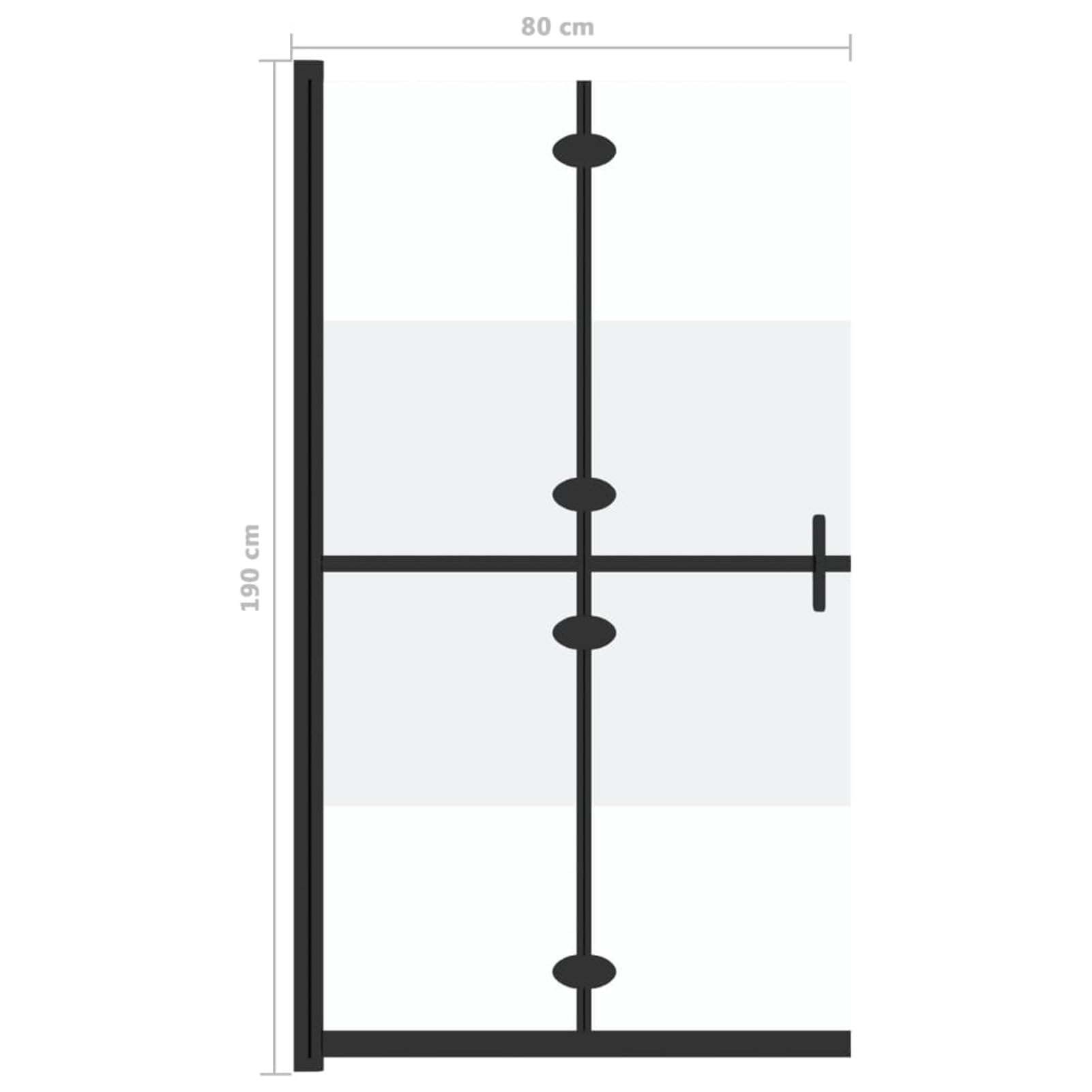 LAPOOH Parete per Doccia Walk-in Pieghevole in Vetro ESG 80x190 cm,Parete per Doccia Walk-in,Porta Doccia,Parete Vasca da Bagno,Parete Doccia-151187