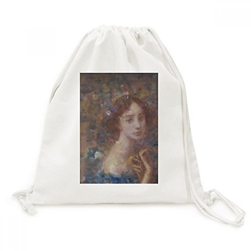 Sac cordon Peinture à l'huile Mlle Automne pour vos balades et sorties d'automne