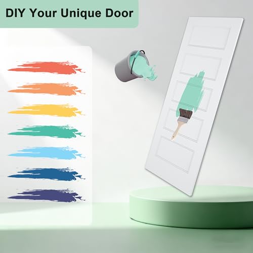 Image of JUBEST 30 inchx80 inch 5-Panel Shaker Style White Primed Hollow Core Interior Molded Door Slab, NOT Pre-drilled and NOT Included Hardware, Pre-Assembled Interior Door for Pantry, Laundry, Closet