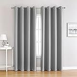  BUTUN Rideau Isolant Thermique, Lot de 2 Rideaux Anti Froid Chaleur Occultant avec à Oeillets pour Chambre et Salon, 140x240cm (Gris)