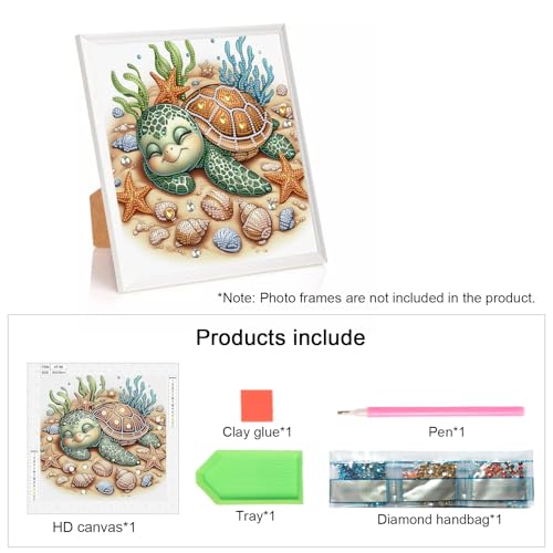 Image of AiYuanzsh DIY Diamond Art Painting Kits for Adults, 5D Special Shape Crystal Rhinestone Diamond Art Kits for Beginners, for Home Wall Decoration Gift 12x12 inch, Turtle Sleeping
