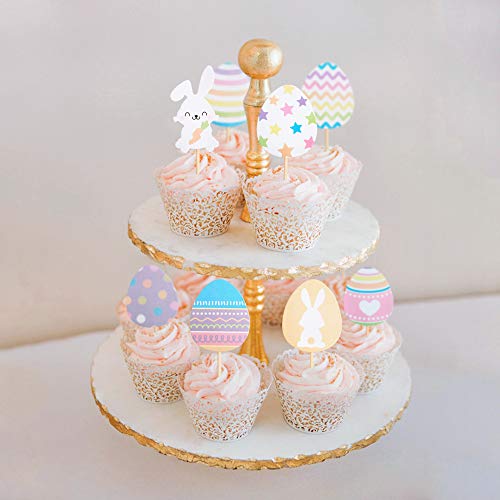 Easter Cupcake Topper Bunny Cupcake Toppers Easter Egg Cupcake Topper Rabbit Easter Party Cake Topper Decorations (30Pcs) #TOP4