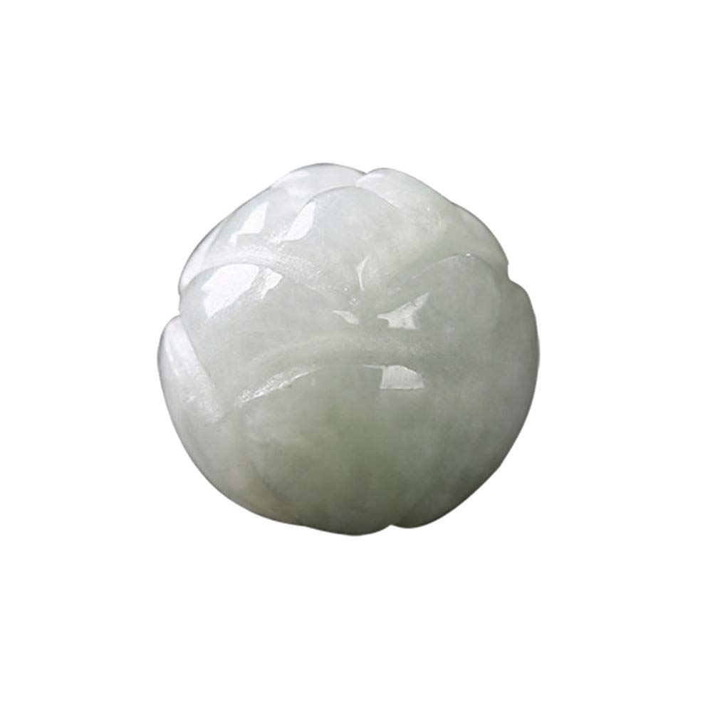Exceart 10 Stück 10 mm Edelsteinperlen Naturstein Geschnitzt Lotusform Jade Perlen Lose Perlen für Schmuck Halskette Armband Handwerk