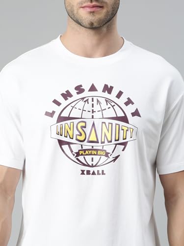Image of XTEP Playing Big Xball Series Basketball T-Shirt, Skin Friendly Technology, Athletic Elasticity, Silky Material, Printed Pattern, Round Neck, Basketball T-Shirt for Men - Pearl White