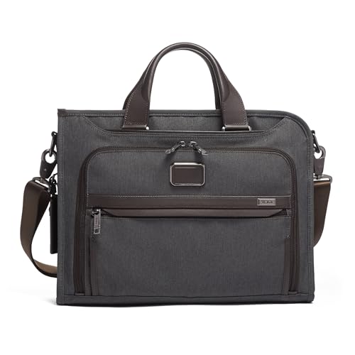 TUMI Slim Deluxe Ballistic Nylon Briefcase Anthracite