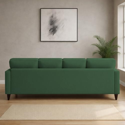 Image of Carlos LHS 4 Seater L Shape Sofa Set for Living Room & Home Office Furniture, Modern Durable Sectional Corner Sofa Couch, Premium Fabric Comfortable Seating with Strong Frame (Green)