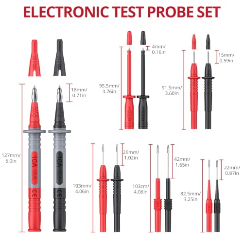 Image of BTNTA 30PCS Silicone Multimeter Test Leads Kit CAT III 1000V 20A, Replaceable Probes, Alligator Clips, Test Hooks, Tweezers, 4mm Banana Plug for Automotive, Home, Lab & Industrial Electrical Testing