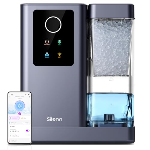 Image of Silonn Countertop Nugget Ice Maker with App & Voice Control, Automatic Self-Cleaning Ice Machine, 3L Large Tank, 40 lbs /24H Chewable Soft Ice, Portable Pebble Ice Maker for Home, Kitchen & Party