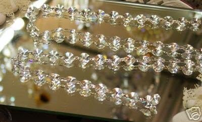 Asfour Chain of 52-14mm Octagon Crystals-Gold Bow Ties