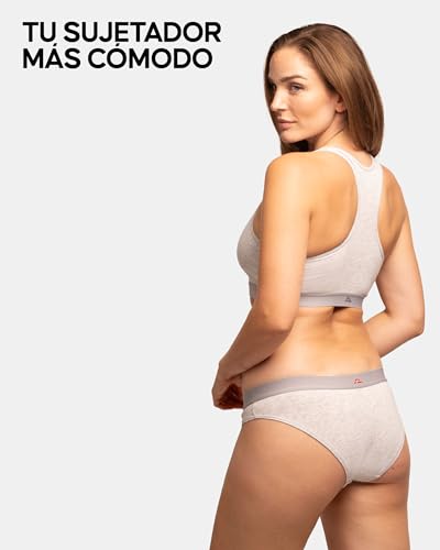 Sujetador espalda nadadora DANISH ENDURANCE de algodón orgánico suave en pack de 1 o 3 4