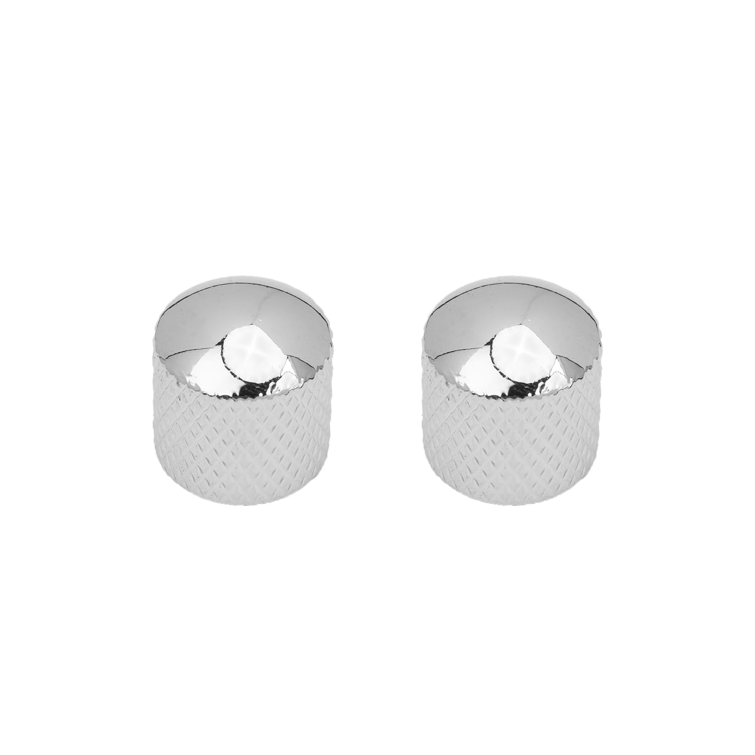 DIAO79NI 2Pcs Metal Guitar Knobs Volume Tone Control Knob Dome Tone Knobs for Electric Guitar Bass Replacement Parts, Chorme (Pattern B)