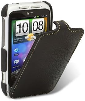 HTC Melkco Wildfire S / PG76110 / G13 Ultra Slim Handmade Premium Genuine Cowhide Leather Case Jacka Flip Type Black