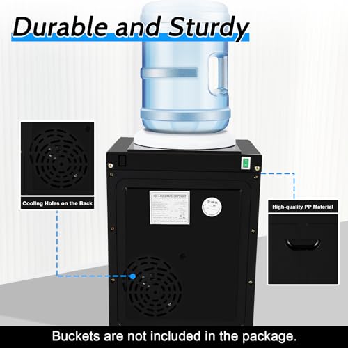 Image of Countertop Water Dispenser, Top Loading Hot and Cold Water Cooler for 1.2-5 Gallon, 3-Temperature (Hot /Cold /Warm) with 550W Heating, for Home Office Desk Bedside Kitchen