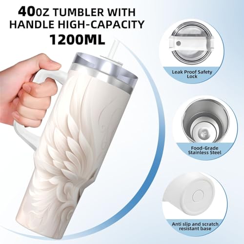 Vaso aislado de 40 onzas: botella de agua reutilizable con asa 5