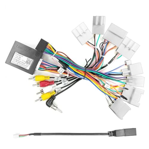 Car Stereo Radio Wire Harness Adapter with 16 pin power socket for Toyota RAV4 2013-2018, Support JBL AMP