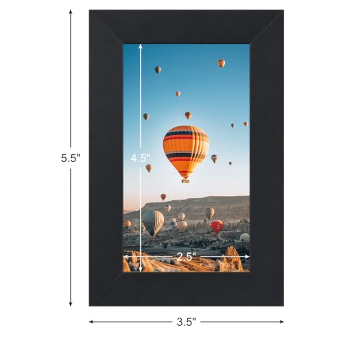 Image of JCJMY 3x5 Picture Frame Black for Tabletop, 3 x 5 Photo Frame with Shatter Resistant Plexiglass, Sturdy 3 by 5 Poster Frame, Black