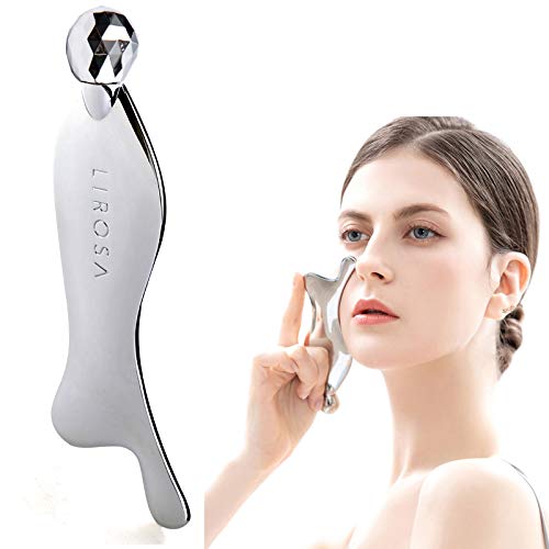 Ice Roller Under Eyes and Guasha,Stainless Steel Metal Face Massager for Facial and Body Scraping,Neck Roller for Tight Muscles,Face and Eyes Puffiness Reducer