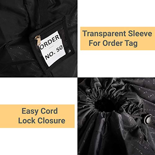 Image of Insular Strong Waterproof Laundry Bag With Locking Drawstring Closure | Machine Washable Collapsible For Laundry Hamper | Fits Laundry Baskets (Black, 25X30 inches, Pack of 3)