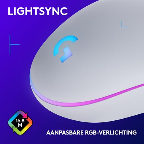 Logitech G203 Lightsync Gaming Muis met Aanpasbare RGB-verlichting, 6 Programmeerbare Knoppen, Gaming Grade Sensor, 8K DPI Tracking, Lichtgewicht - Wit - Afbeelding 5