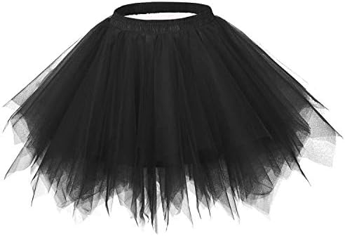 MsJune Women's 1950s Vintage Petticoats Crinolines Bubble Tutu Dance Half Slip Skirt