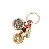 AIETUE Chinese Zodiac Keychain For Women, Good Luck Amuletos De Proteccion Y Buena Suerte Feng Shui Coins Gift Accessories (Gold Rabbit)