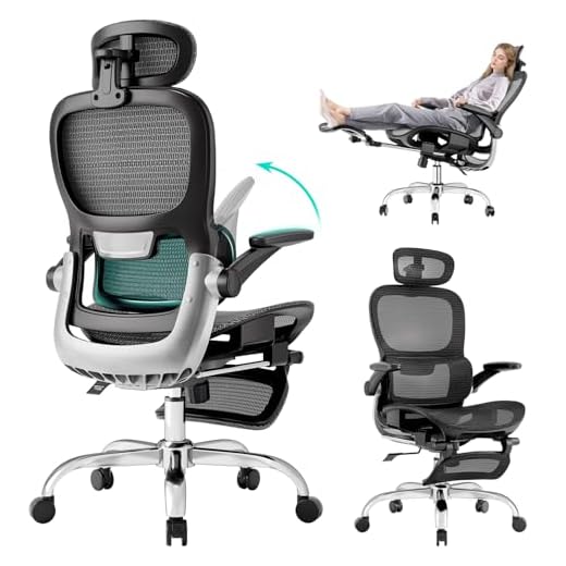 Ergonomic Office Chair，Mesh Seat Cushion with 3D Armrests and 3D Headrest, Adjustable Lumbar Support with Rocking Function, SGS Class 4 Gas Clylinder，Black