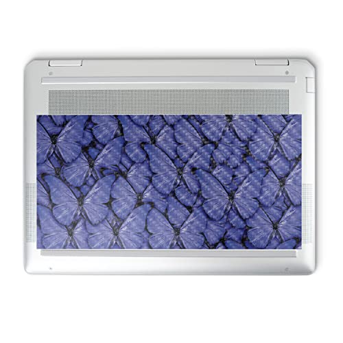 Image of MightySkins Carbon Fiber Skin Compatible with HP Spectre x360 14 inch (2022) Full Wrap Kit - Blue Butterflies | Protective, Durable Textured Carbon Fiber Finish | Easy to Apply | Made in The USA