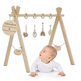 MAYSON® Spielbogen Baby aus Holz nach Montessori – Höhenverstellbarer & Schadstofffreier Spielbogen (Spieltrapez) – Sicher ab 0 Monate – Perfekt für Neugeborene(NEU)