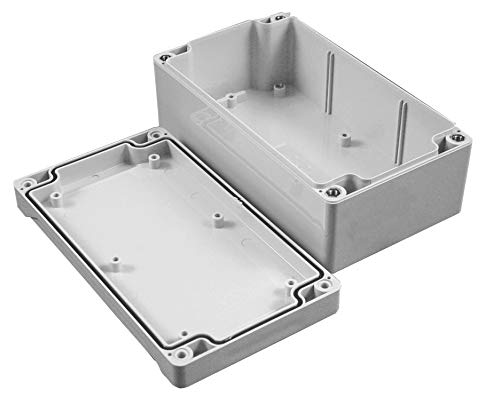 1555N2GY - Plastic Enclosure, Watertight, Styled Lid, DIN Rail, Polycarbonate, 60 mm, 120 mm, 120 mm, IP68 (Pack of 2) (1555N2GY)