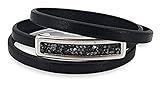  pulsera swarovski, pulsera zamak, pulsera estilo uno de 50, pulsera de cuero plano y cierre de imán
