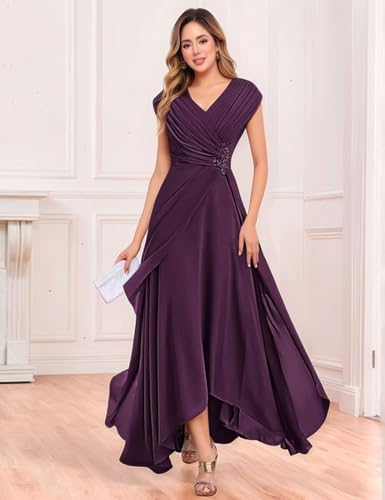 Chiffon Lace Mother of The Bride Dresses for Women Pleated Teal Length Evening Gown Formal Midi Wedding Guest Dress3