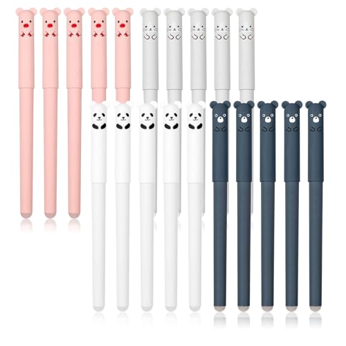2 Penne Cancellabili A Forma Di Animale 0,5 Mm – Con 2 Ricariche E Adesivo, Simpatiche Penne Gel Per Scrivere E Disegnare - 2